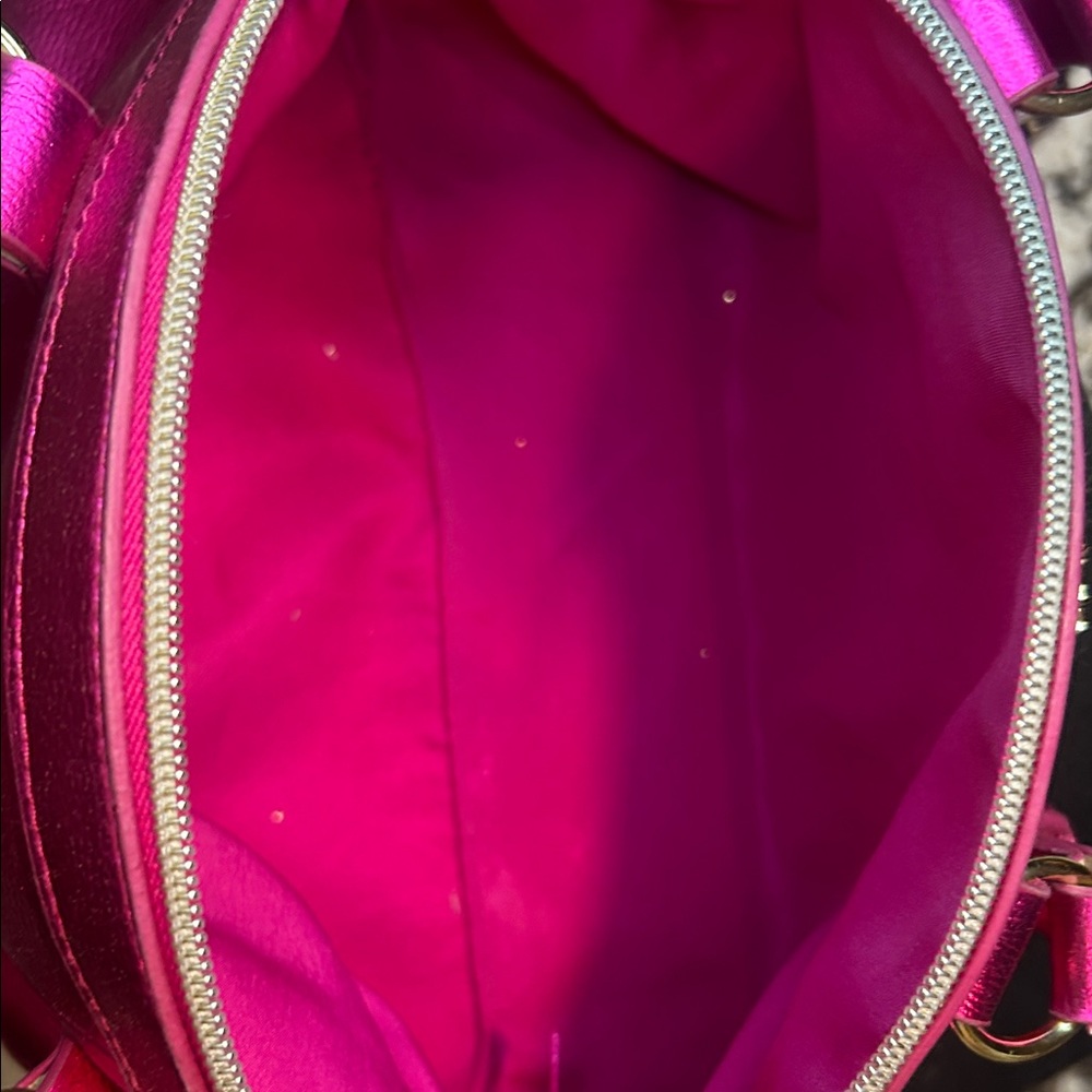 Victoria's Secret Metallic Fuchsia Dome Satchel Bag - Picture 6 of 11